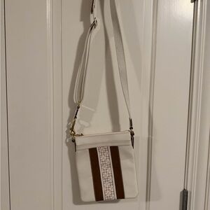 Coach White and Brown Crossbody Bag